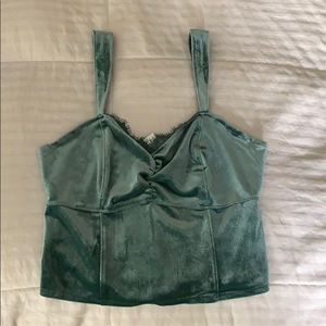 Abercrombie Green Velvet Tank Top
